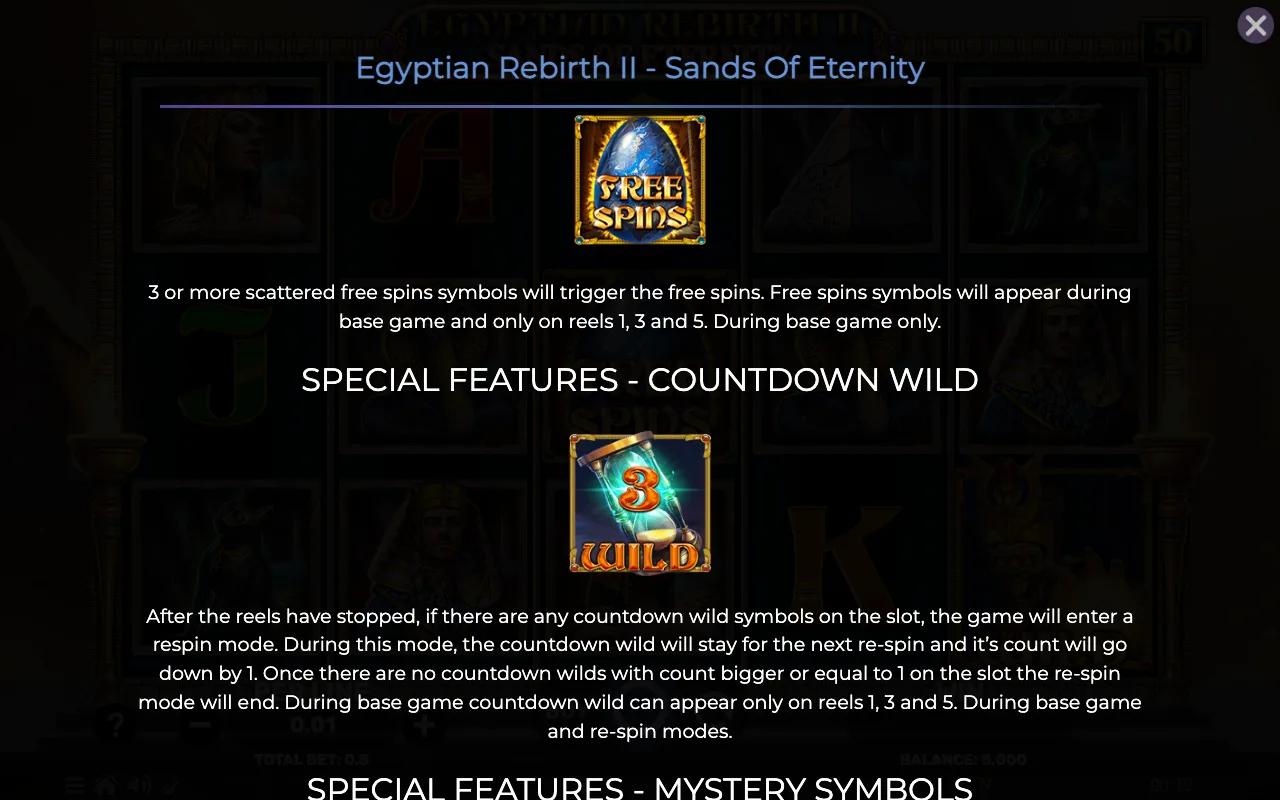 Game rules, page 2 — Egyptian Rebirth ii Sands of Eternity