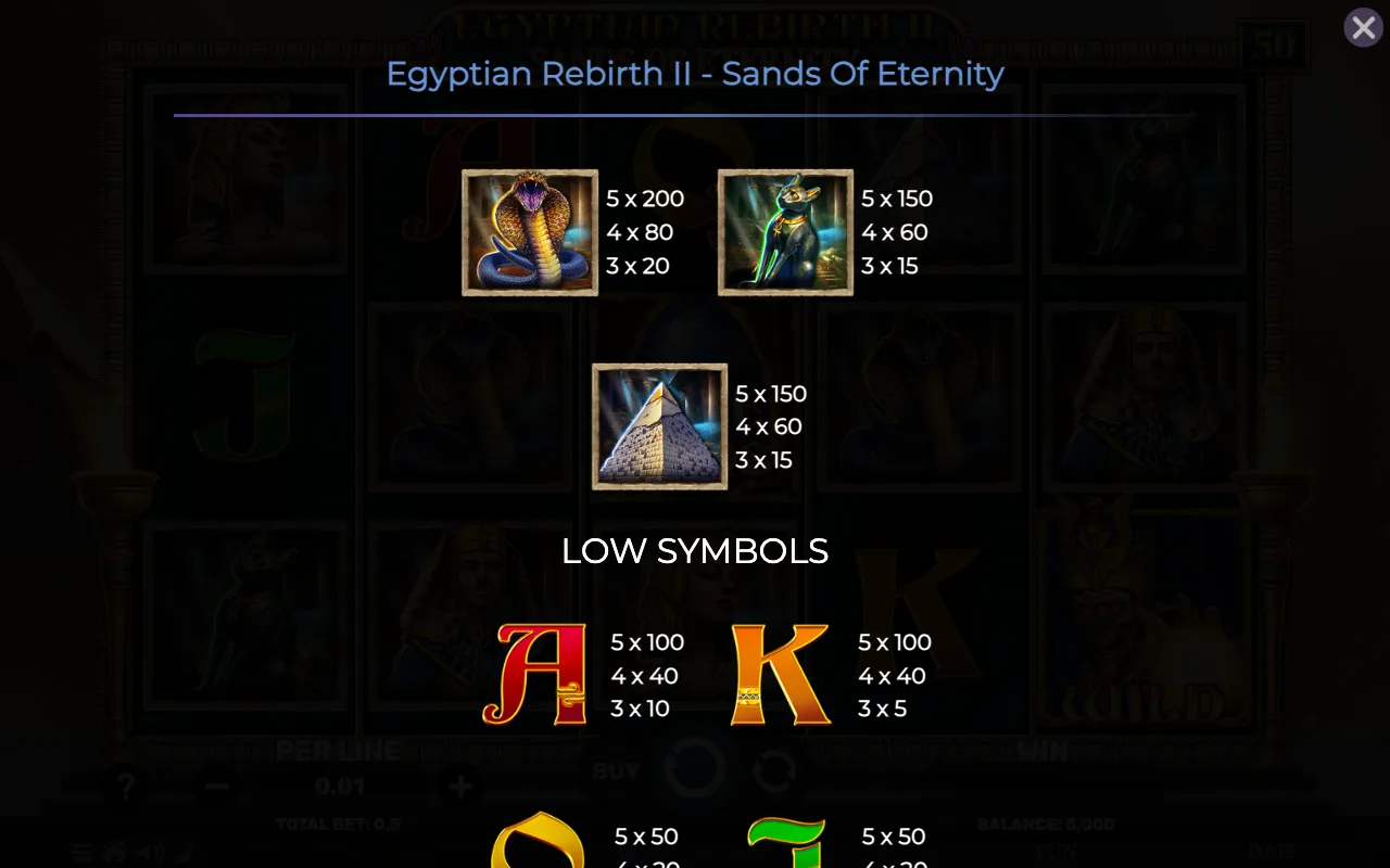 Game rules, page 5 — Egyptian Rebirth ii Sands of Eternity