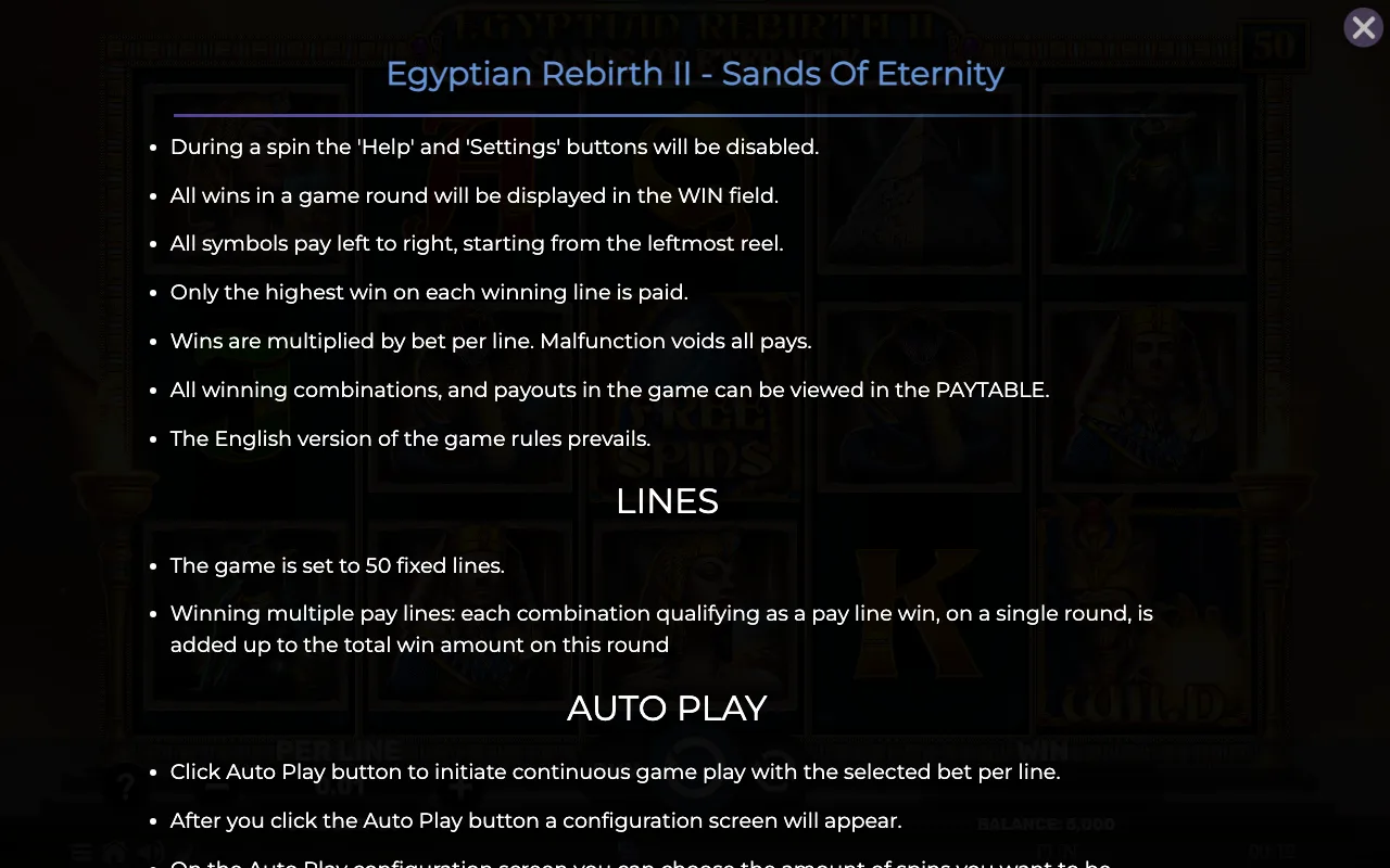 Game rules, page 7 — Egyptian Rebirth ii Sands of Eternity