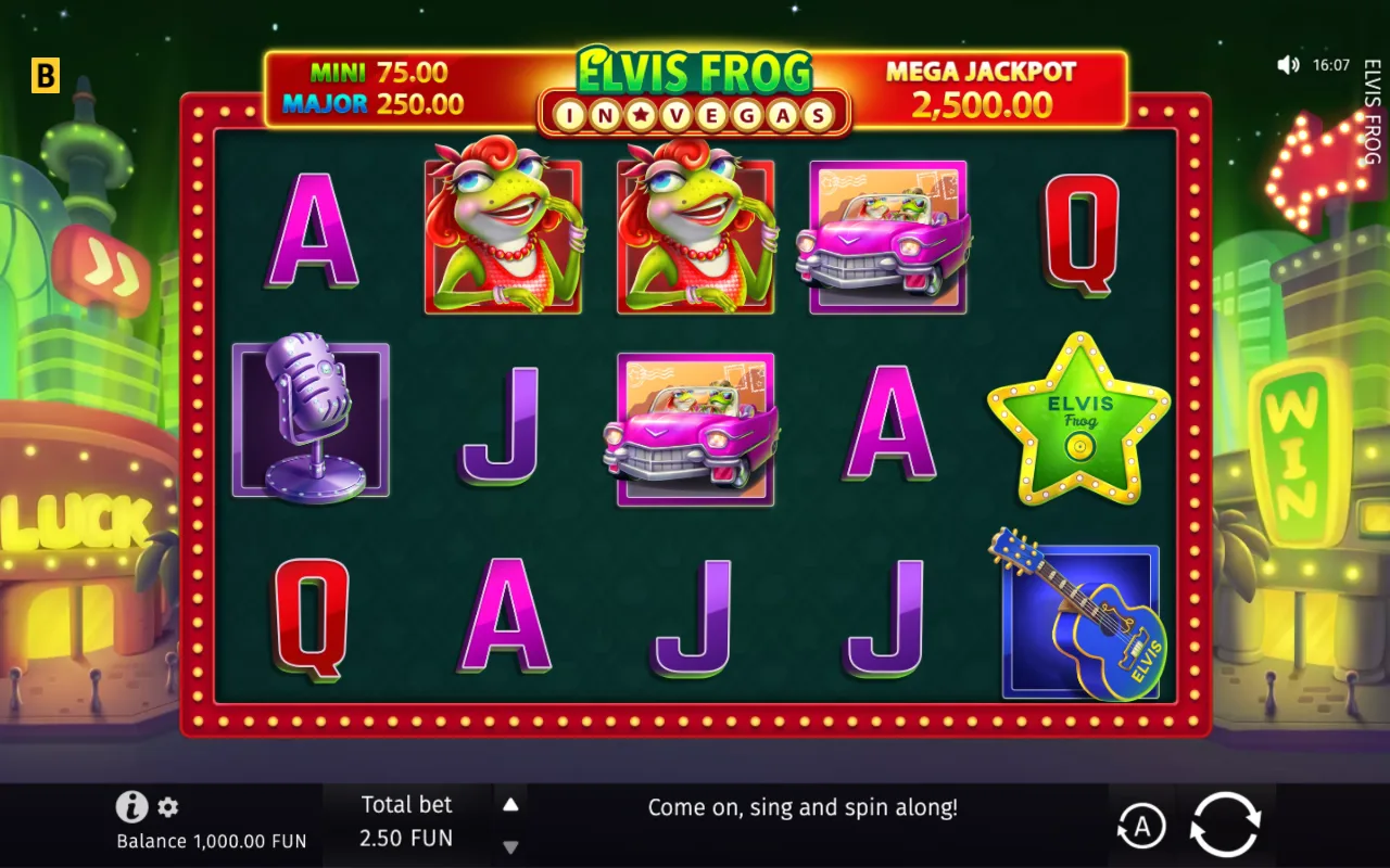 The base game — Elvis Frog in Vegas