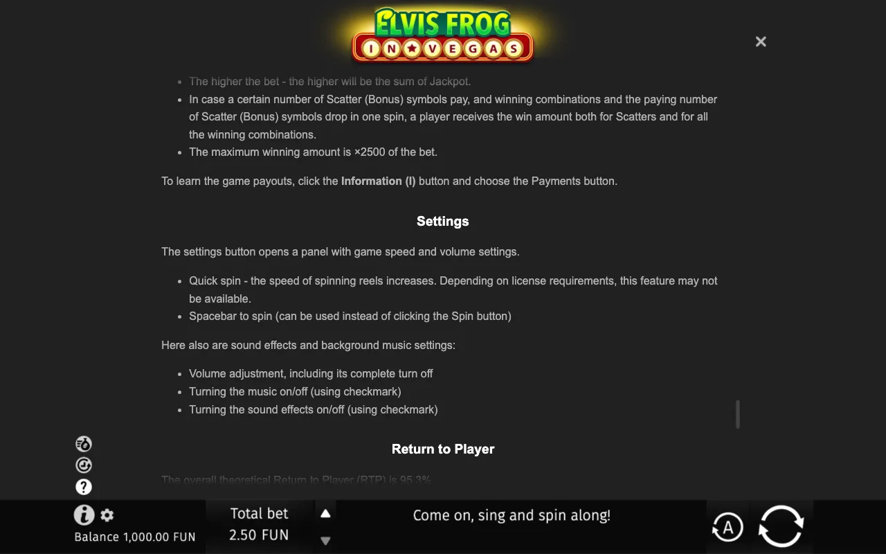 Game rules, page 10 — Elvis Frog in Vegas