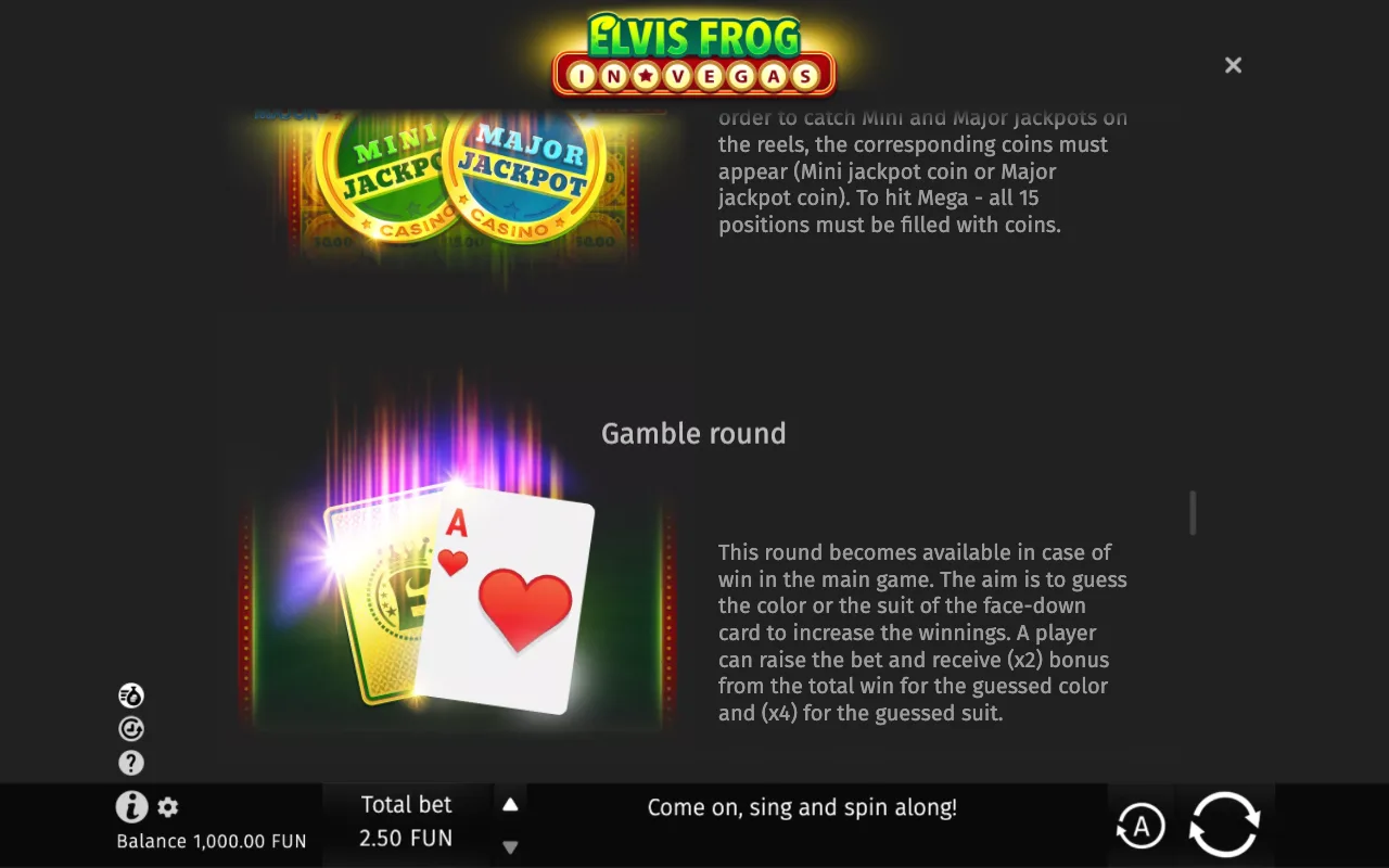 Game rules, page 5 — Elvis Frog in Vegas