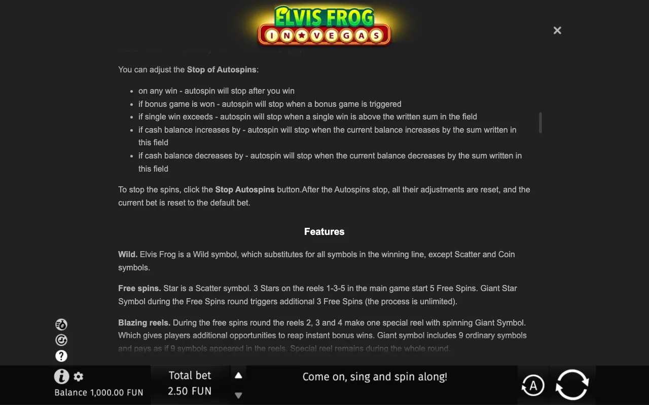 Game rules, page 7 — Elvis Frog in Vegas