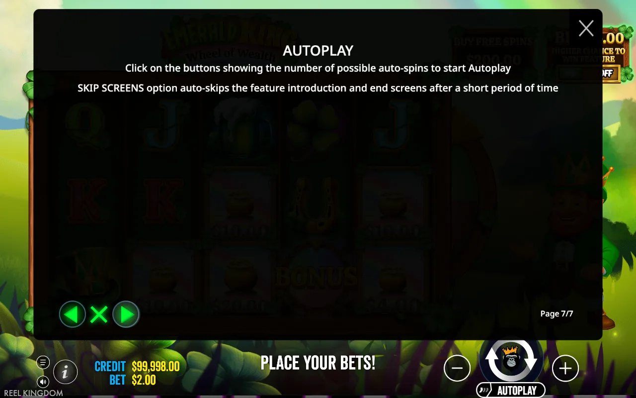 Autoplay — Emerald King Wheel of Wealth