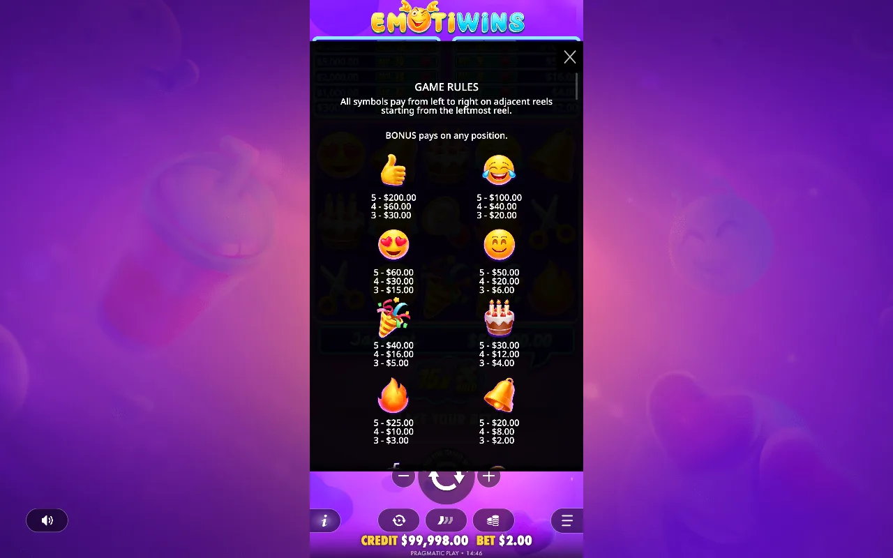 Game rules — Emotiwins