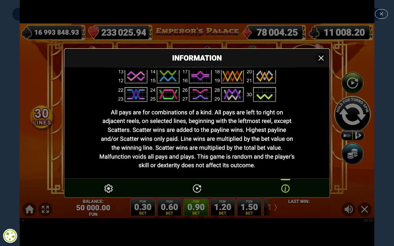 Game rules, page 5 — Emperors Palace