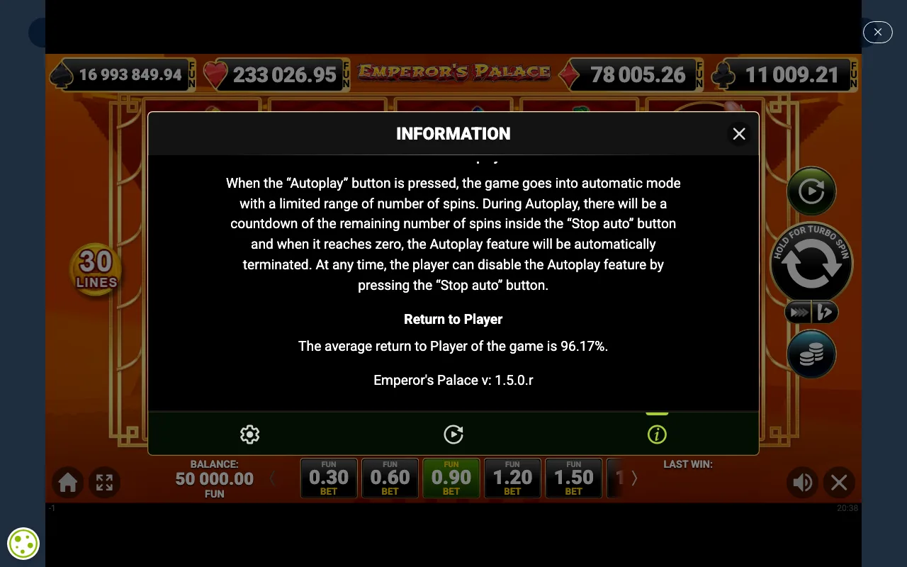 Game rules, page 8 — Emperors Palace