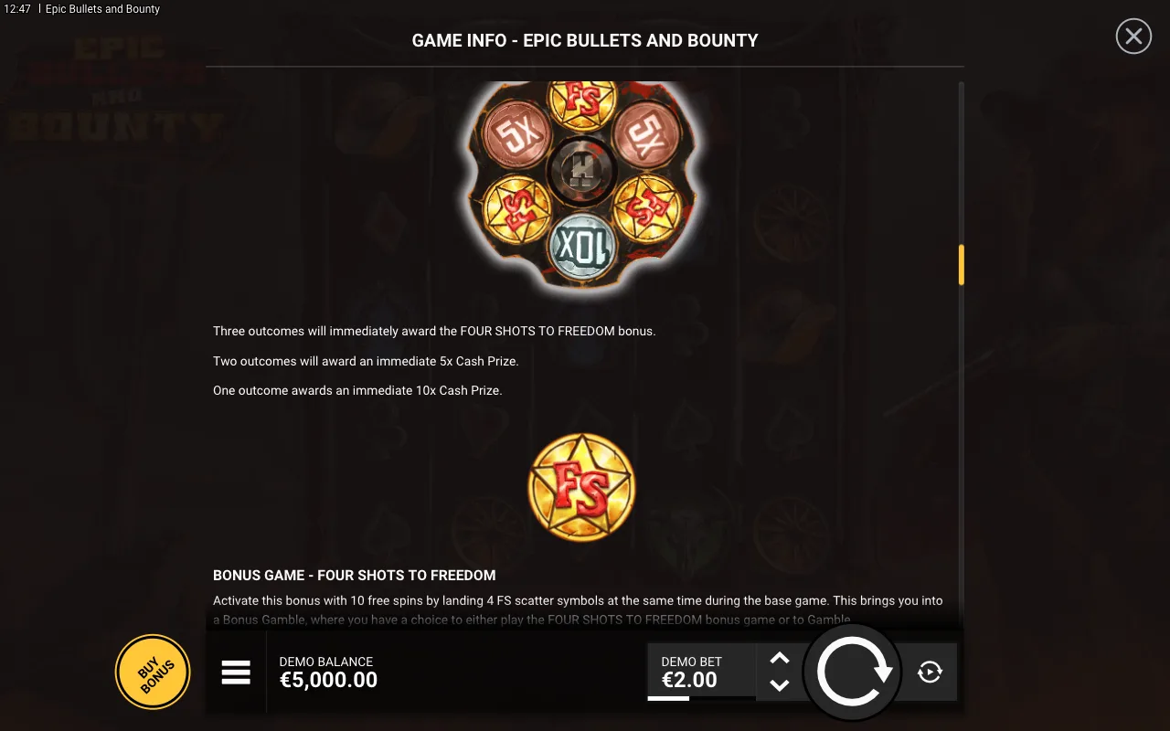 Game rules, page 5 — Epic Bullets and Bounty