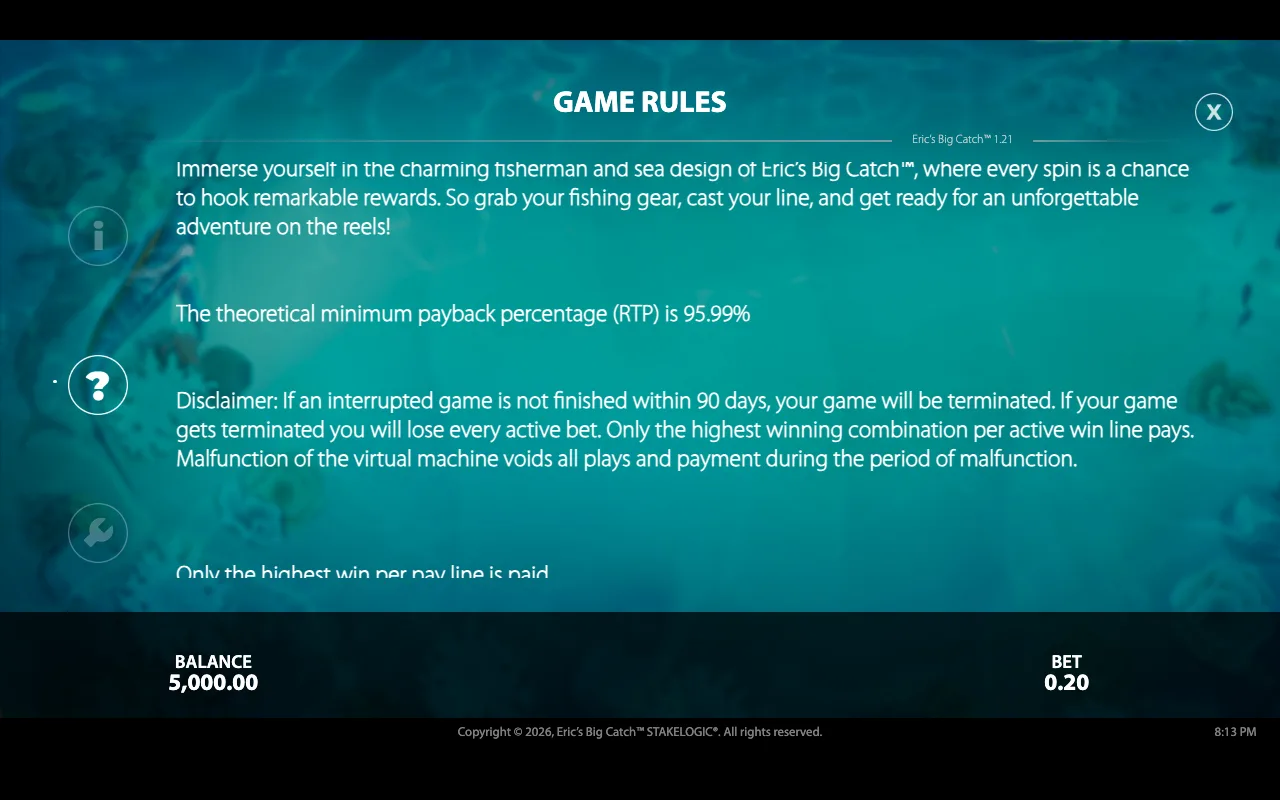 Game rules, page 3 — Erics Big Catch