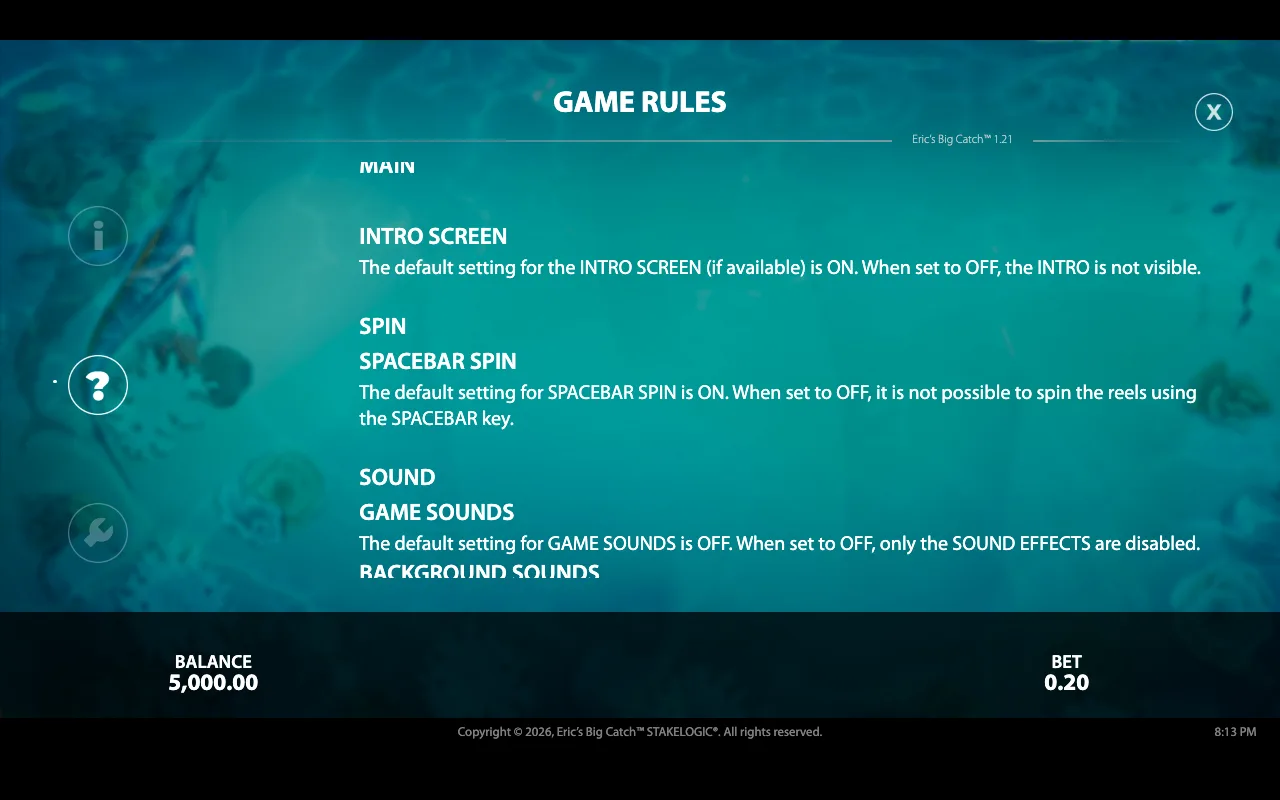 Game rules, page 5 — Erics Big Catch