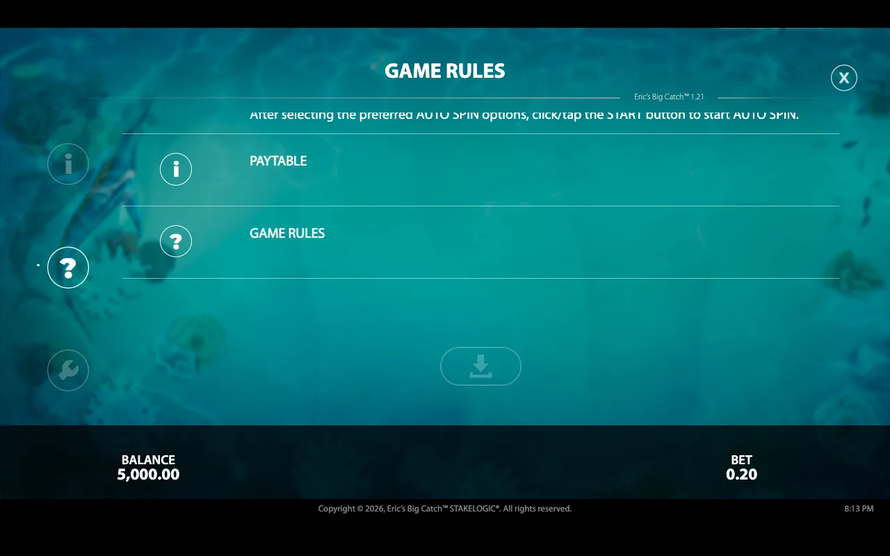 Game rules, page 7 — Erics Big Catch