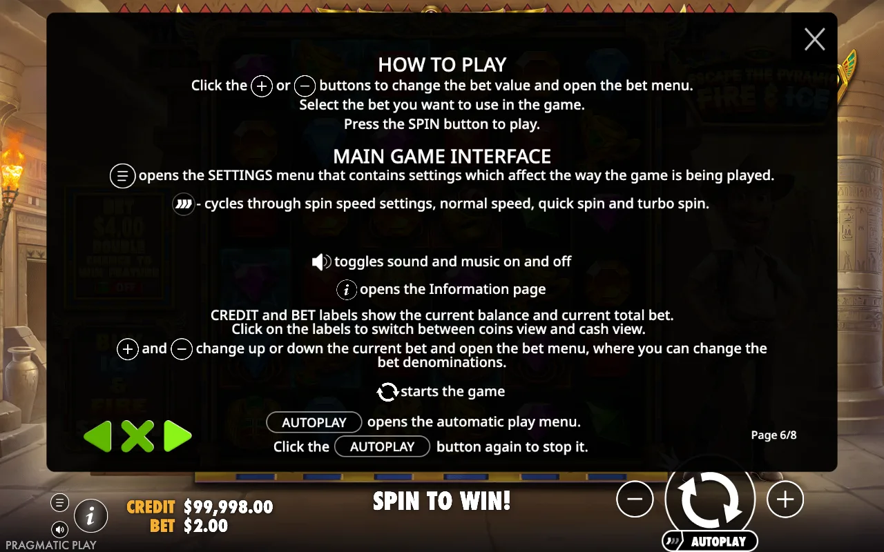 How to play — Escape the Pyramid — Fire & Ice