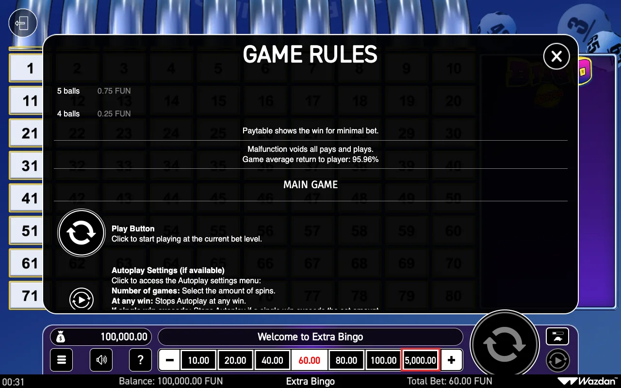 Game rules, page 3 — Extra Bingo
