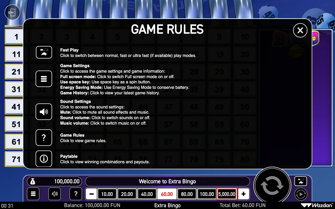 Game rules, page 4 — Extra Bingo