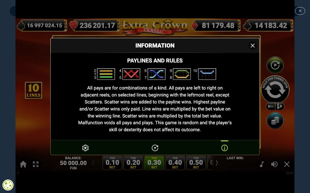 Game rules, page 4 — Extra Crown Classic