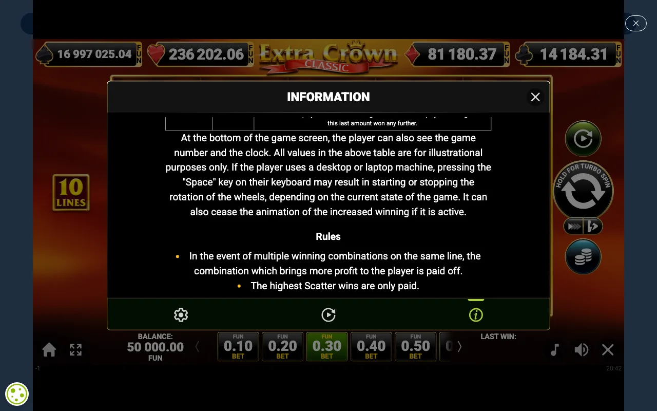 Game rules, page 6 — Extra Crown Classic