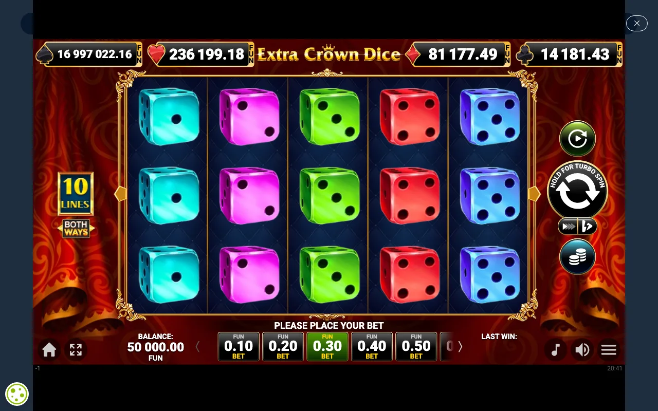 The base game — Extra Crown Dice