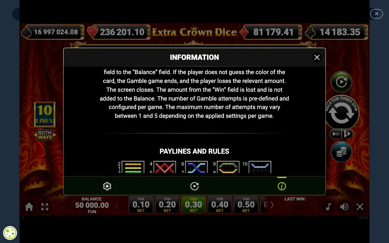 Game rules, page 4 — Extra Crown Dice