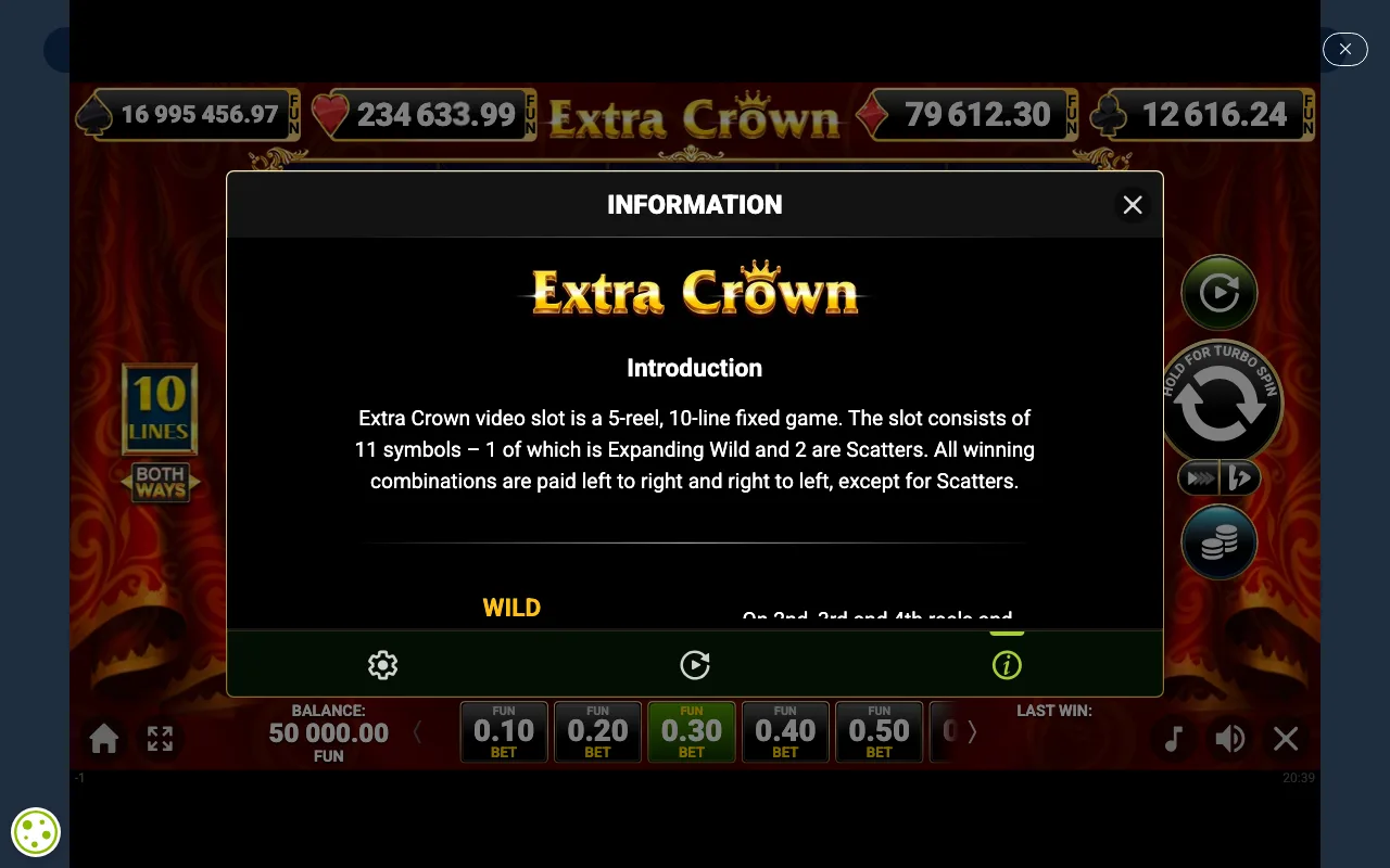 Game rules, page 1 — Extra Crown