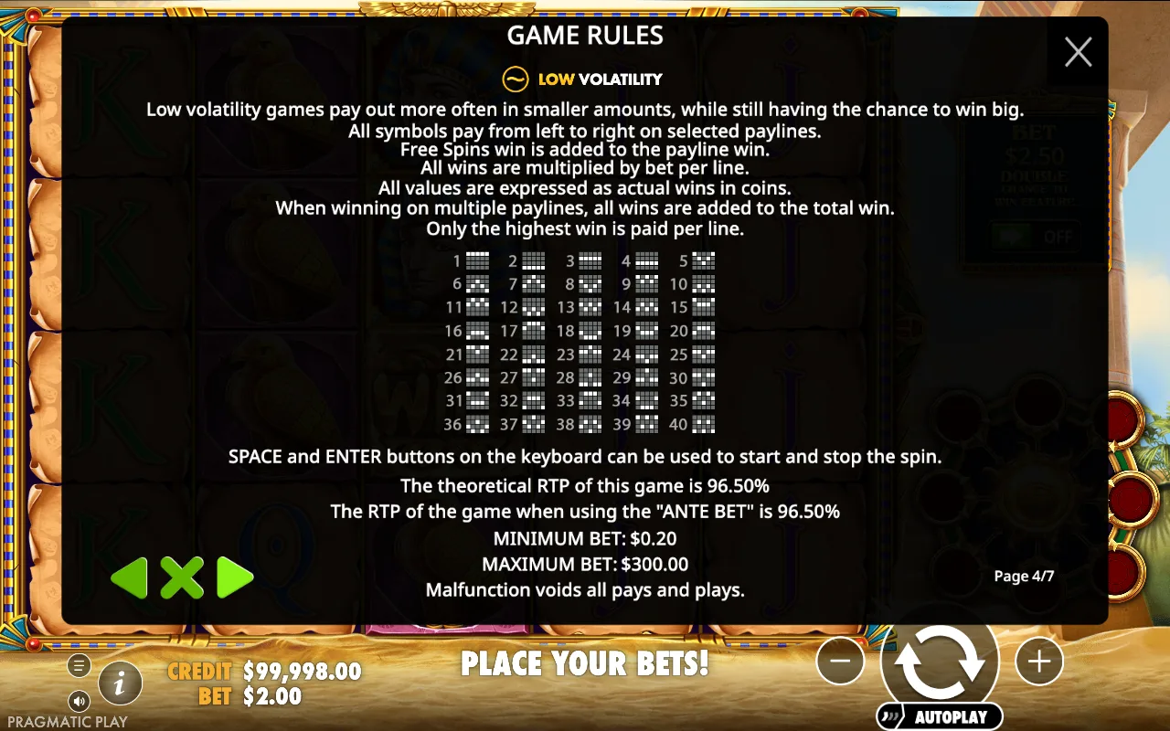 Game rules, page 4 — Eye of Cleopatra