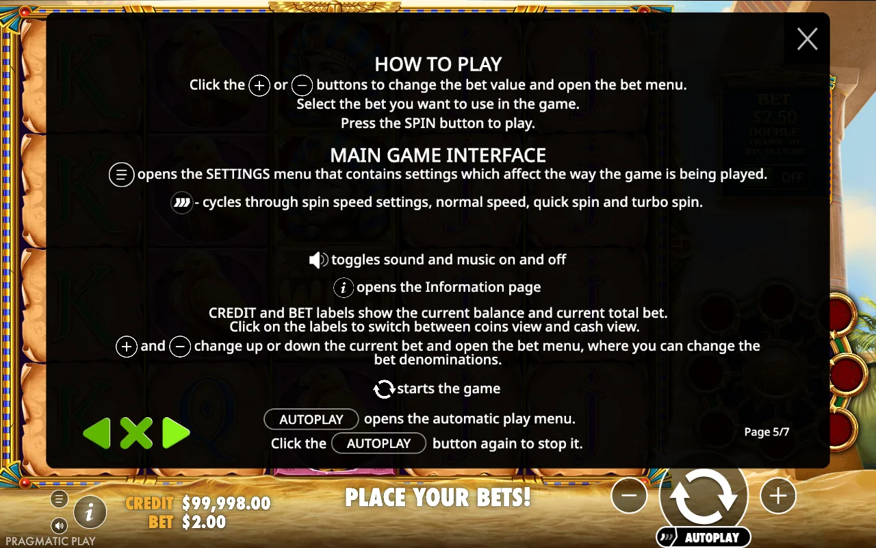 How to play — Eye of Cleopatra