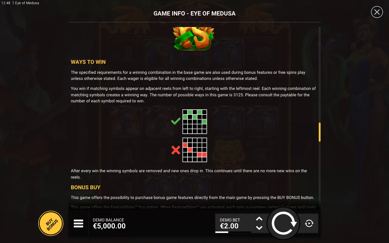 Ways to win — Eye of Medusa