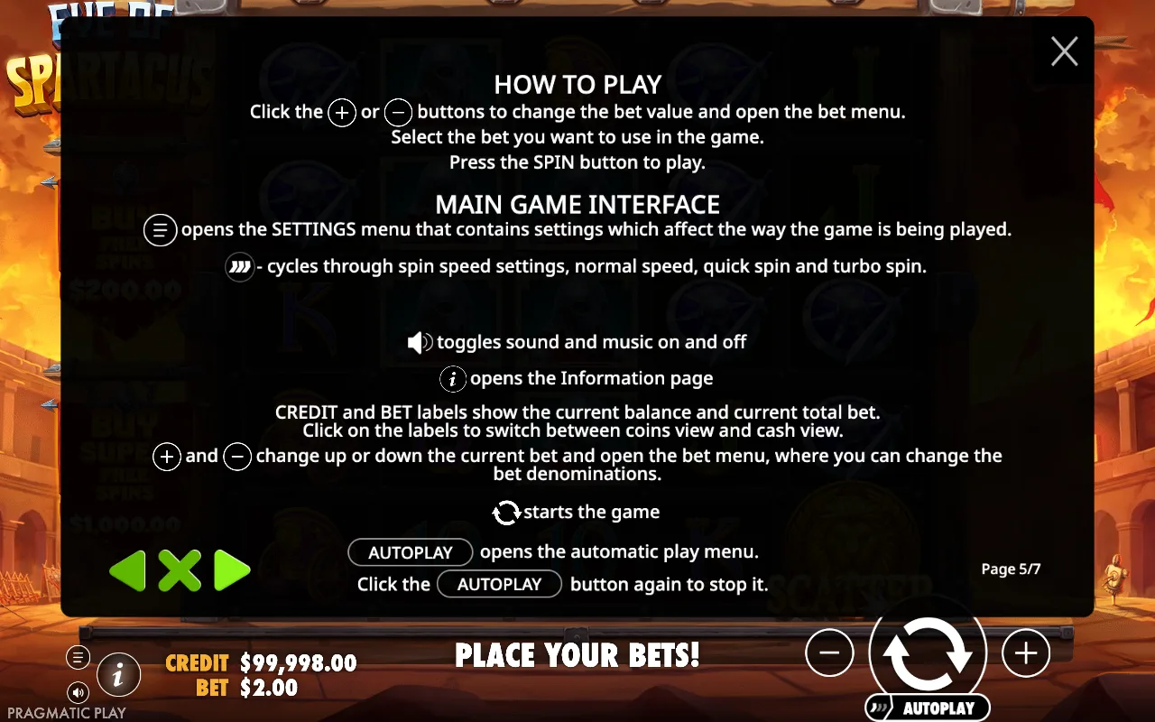 How to play — Eye of Spartacus