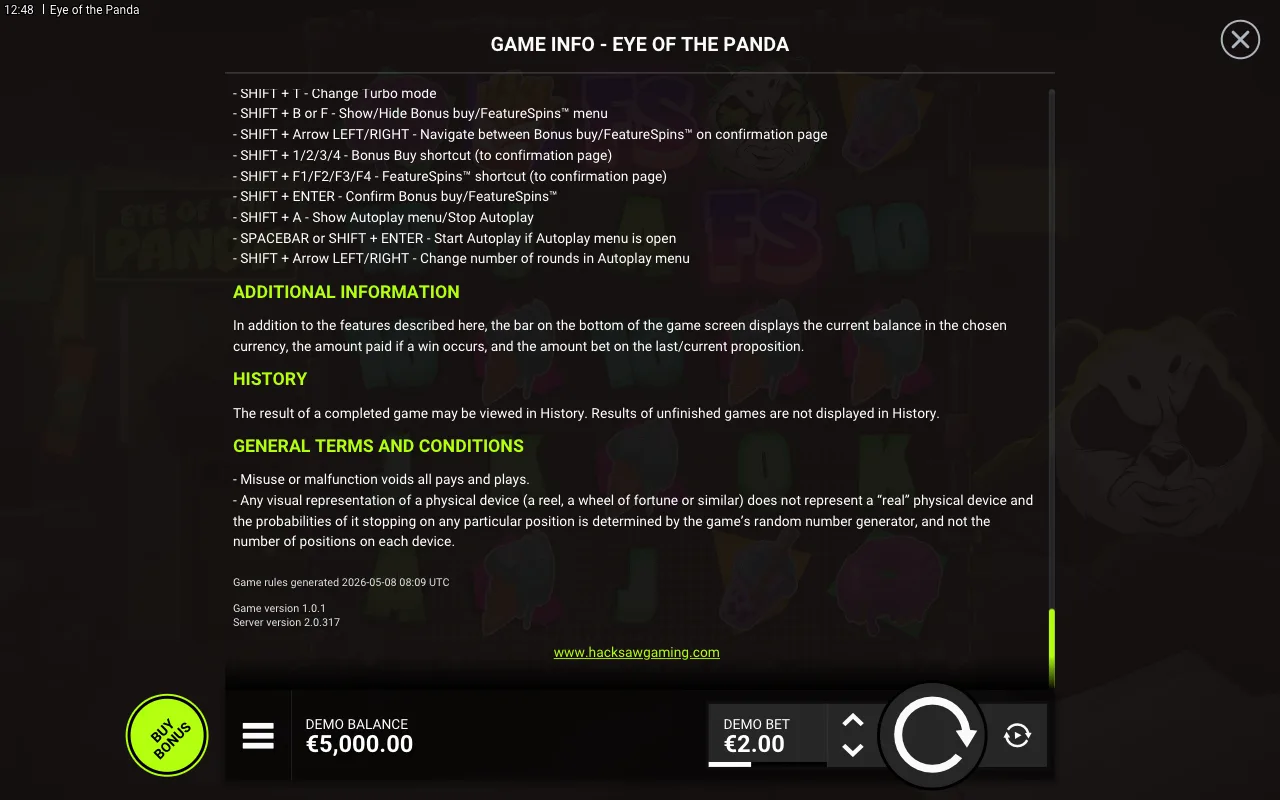 Game rules, page 8 — Eye of the Panda