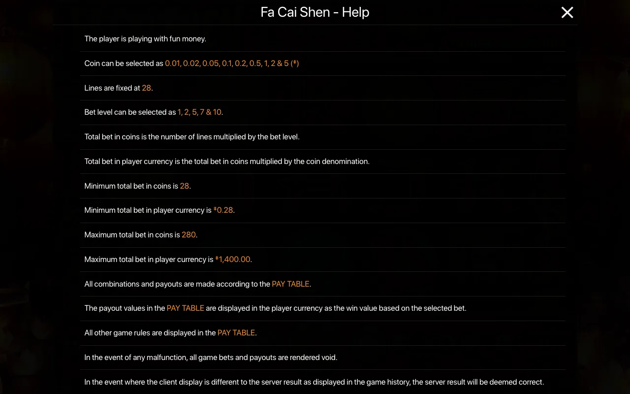 Game rules, page 1 — Fa Cai Shen