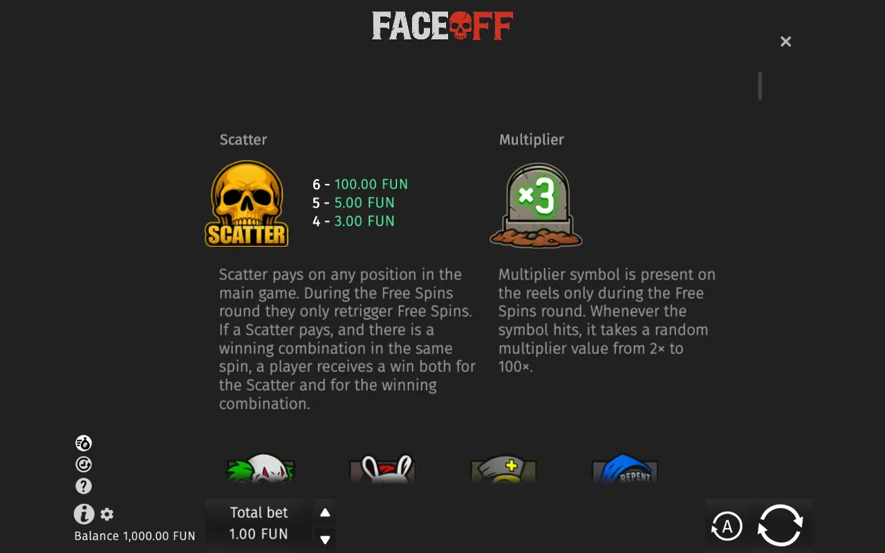 Game rules, page 1 — Face Off