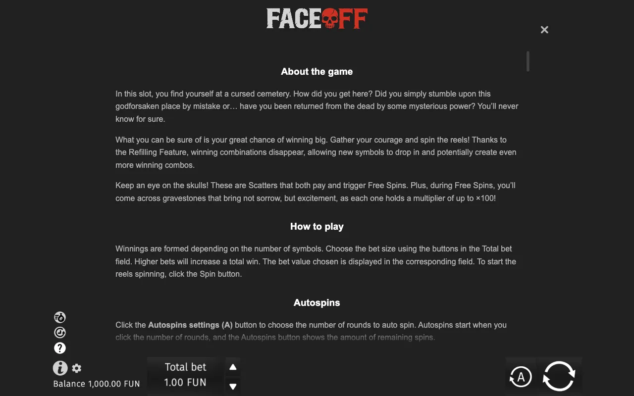 Game rules, page 6 — Face Off