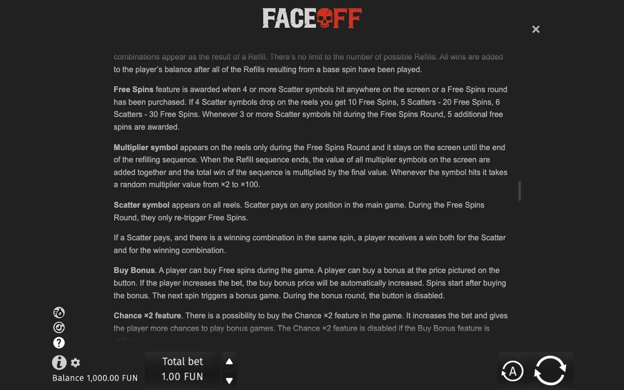 Game rules, page 8 — Face Off
