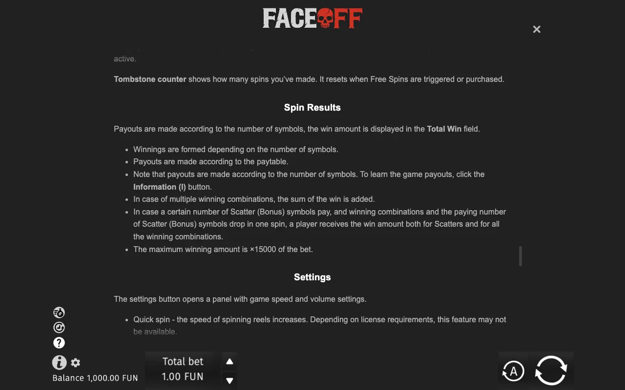 Game rules, page 9 — Face Off