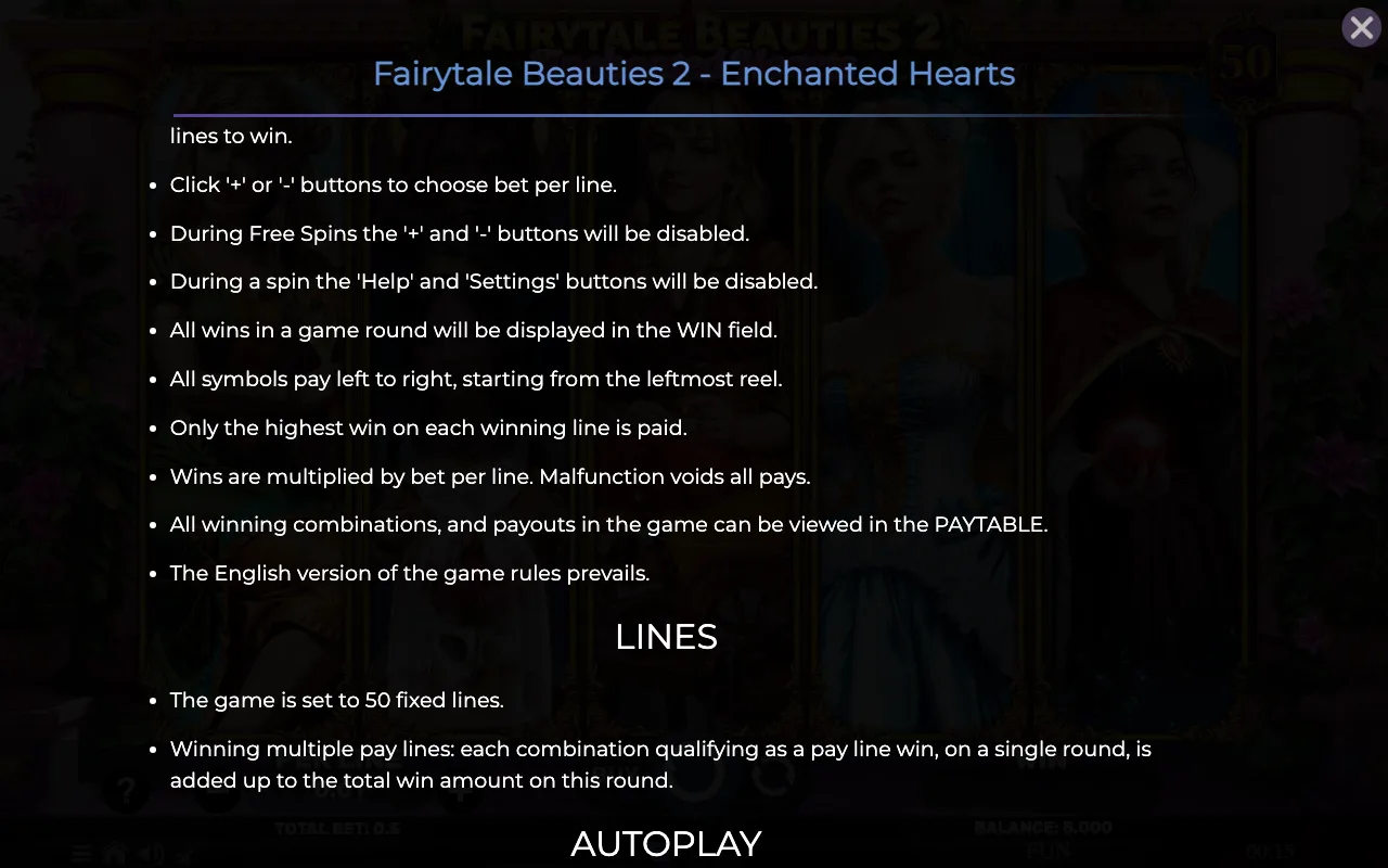 Game rules, page 7 — Fairytale Beauties 2 Enchanted Hearts