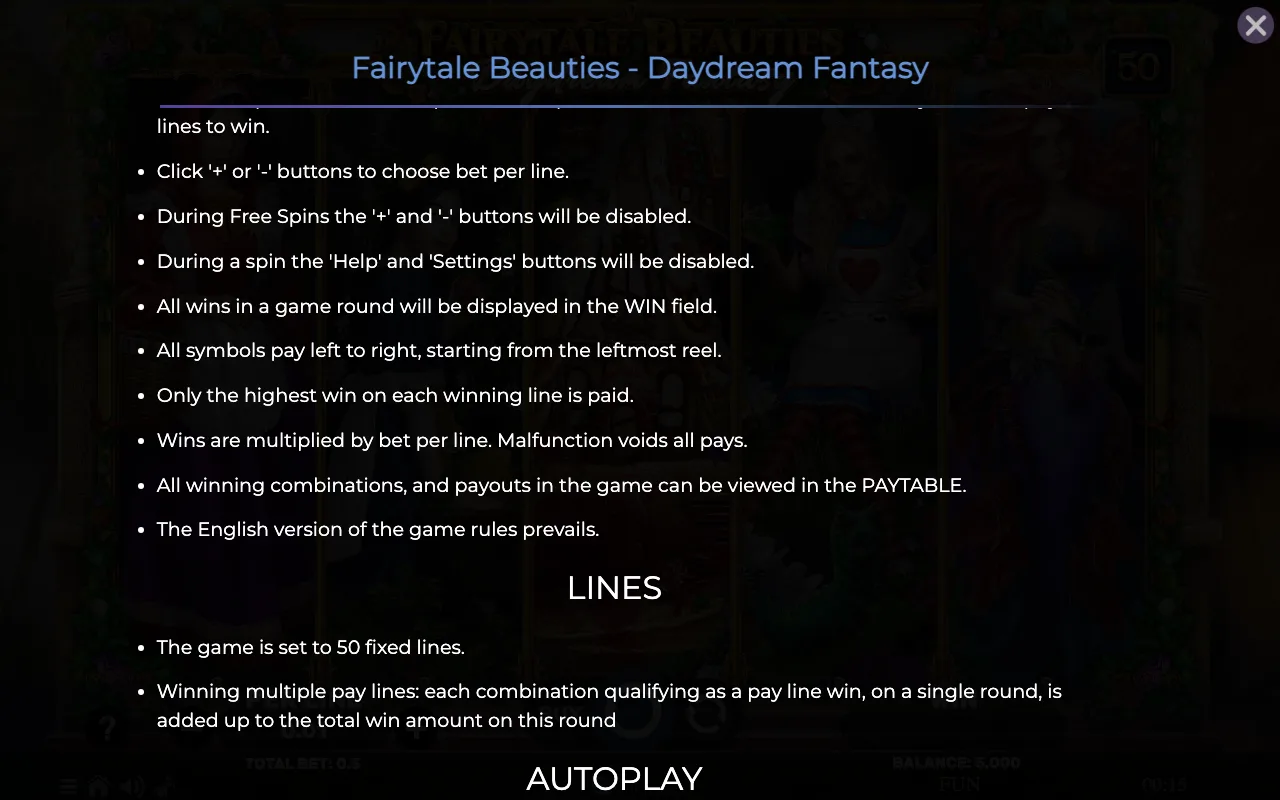 Game rules, page 7 — Fairytale Beauties Daydream Fantasy