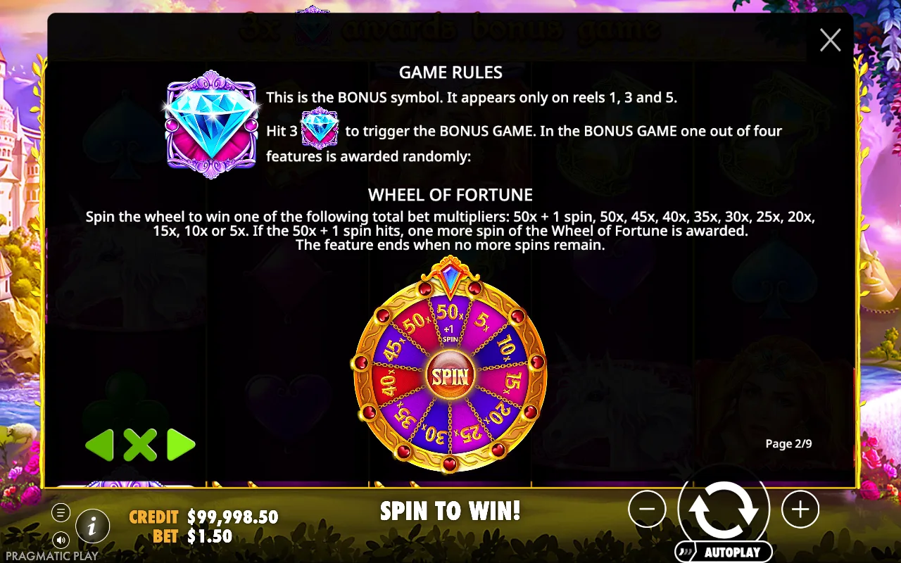 Game rules, page 2 — Fairytale Fortune