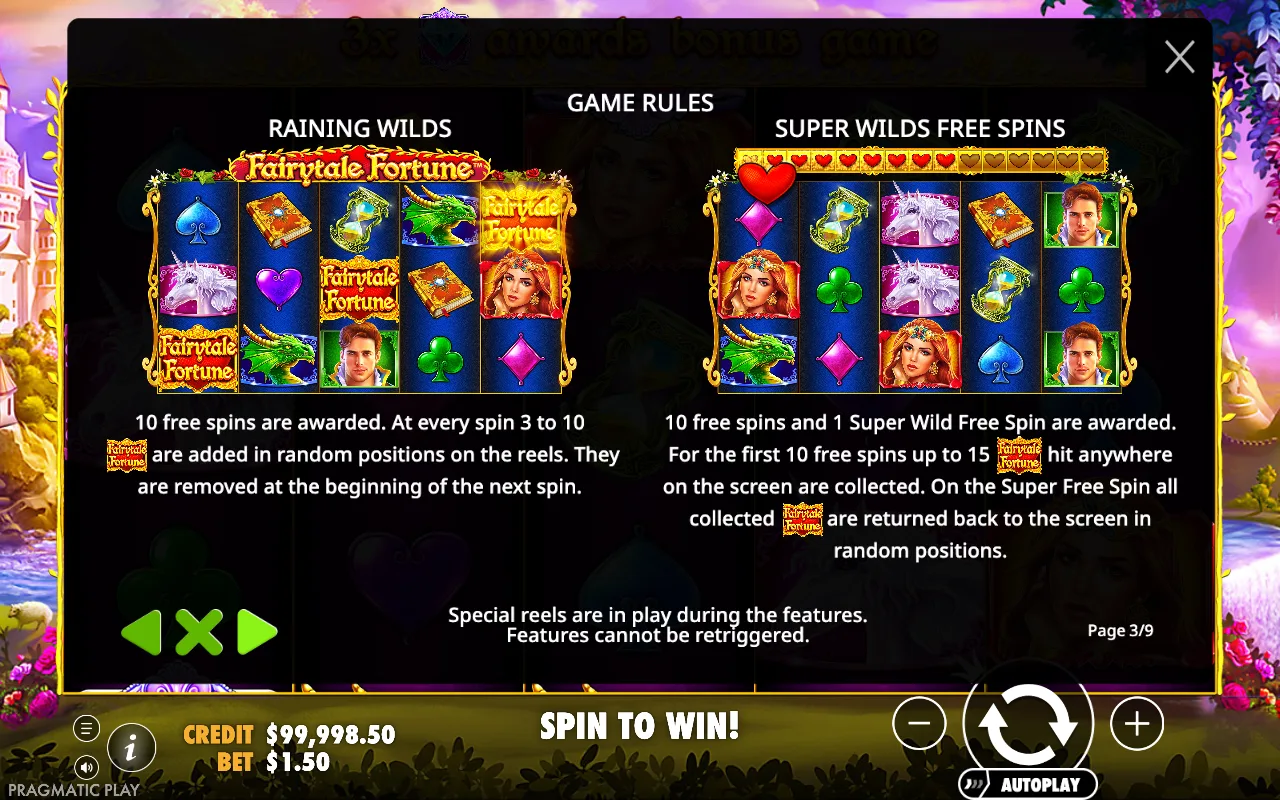 Game rules — Fairytale Fortune