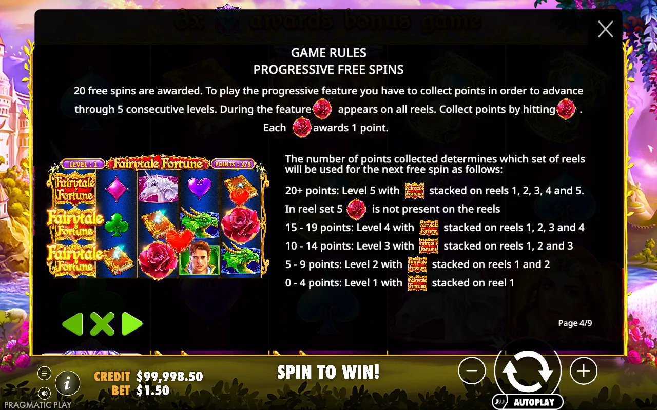 Game rules — Fairytale Fortune