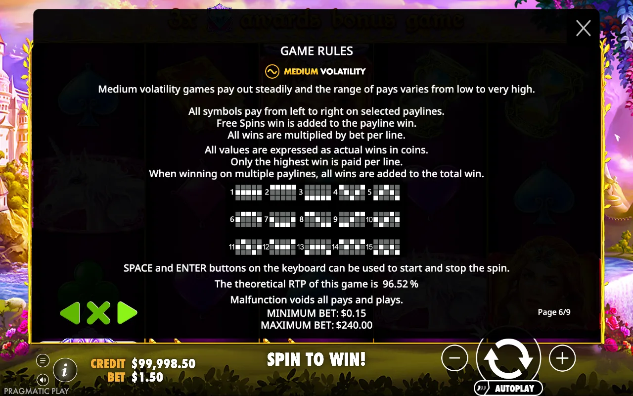 Game rules — Fairytale Fortune