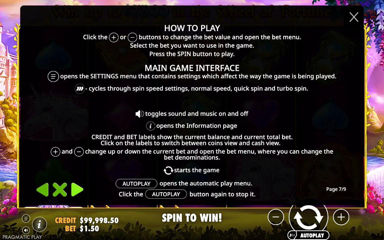 How to play — Fairytale Fortune