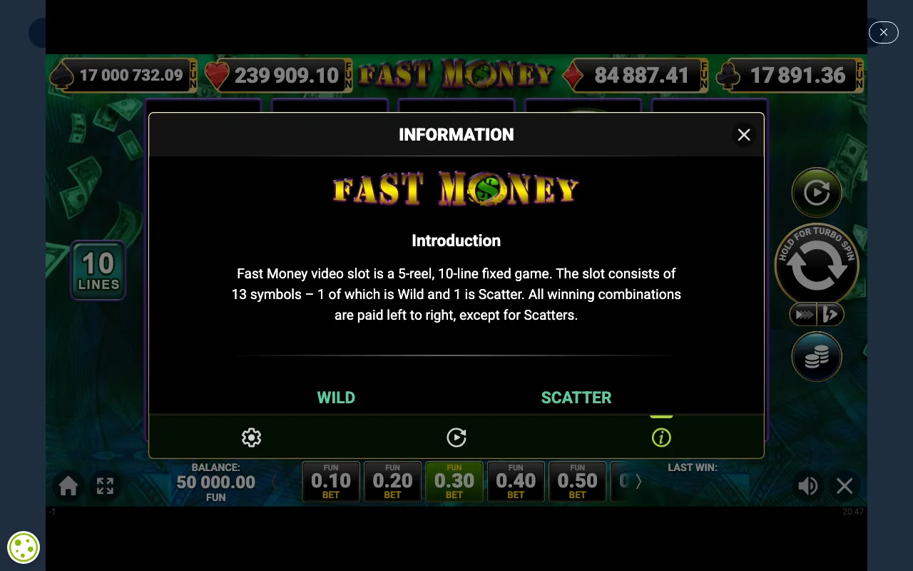 Game rules, page 1 — Fast Money
