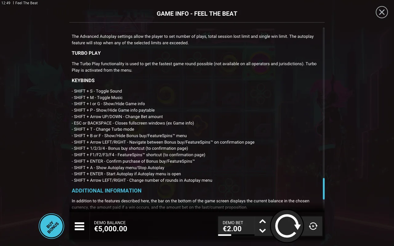 Game rules, page 8 — Feel the Beat