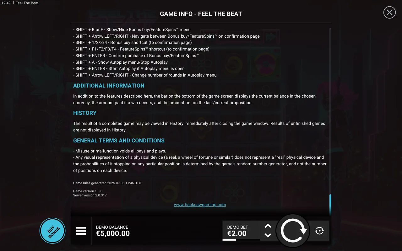 Game rules, page 9 — Feel the Beat