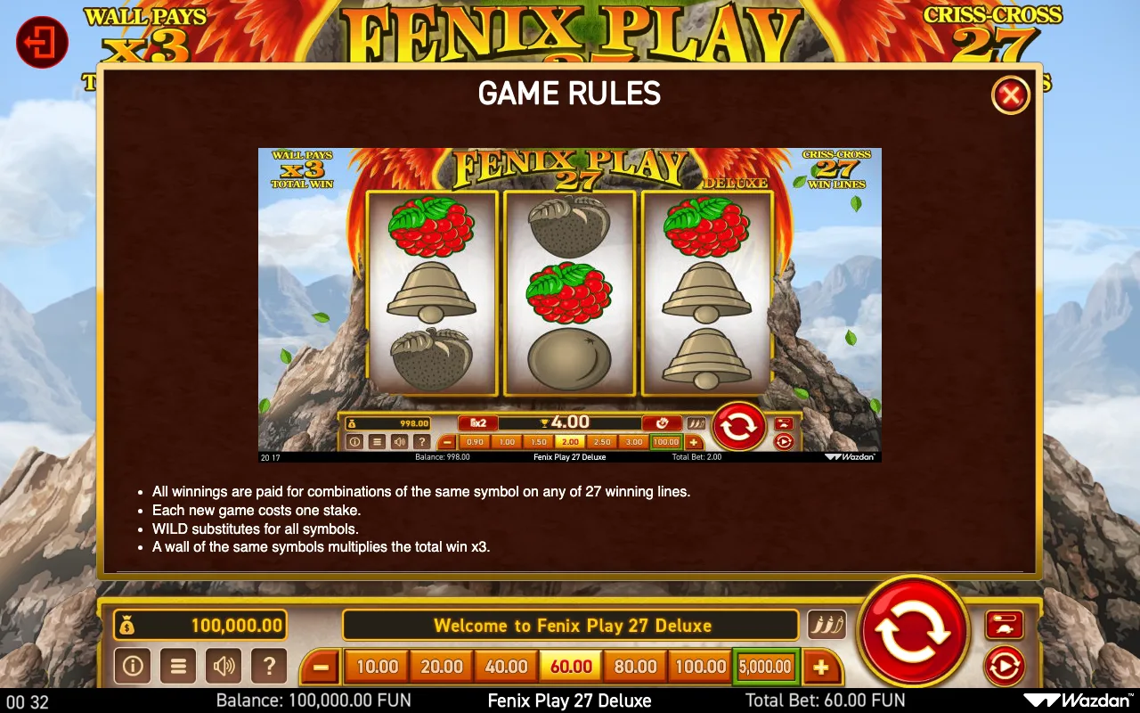 Game rules, page 2 — Fenix Play 27 Deluxe