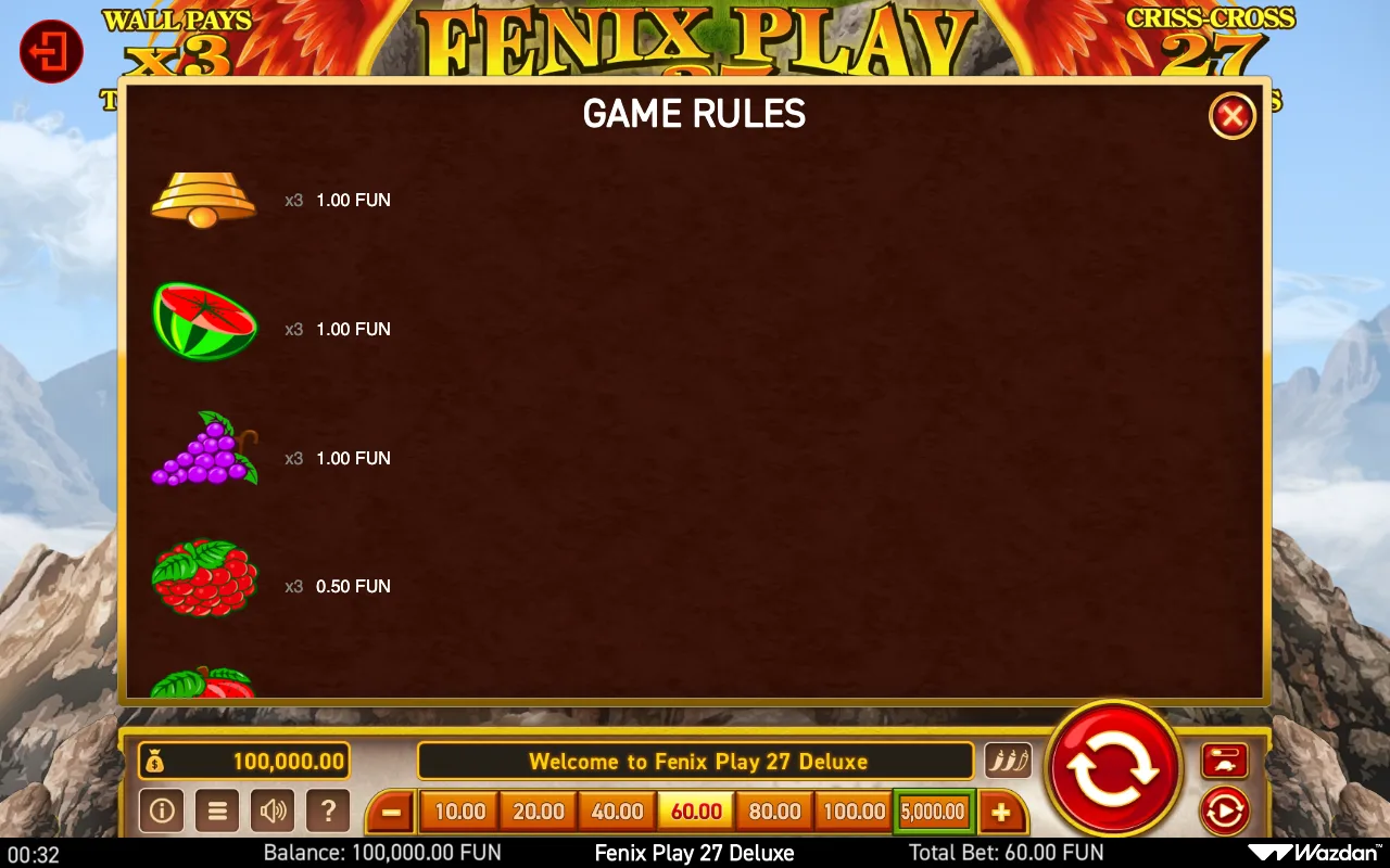 Game rules, page 3 — Fenix Play 27 Deluxe