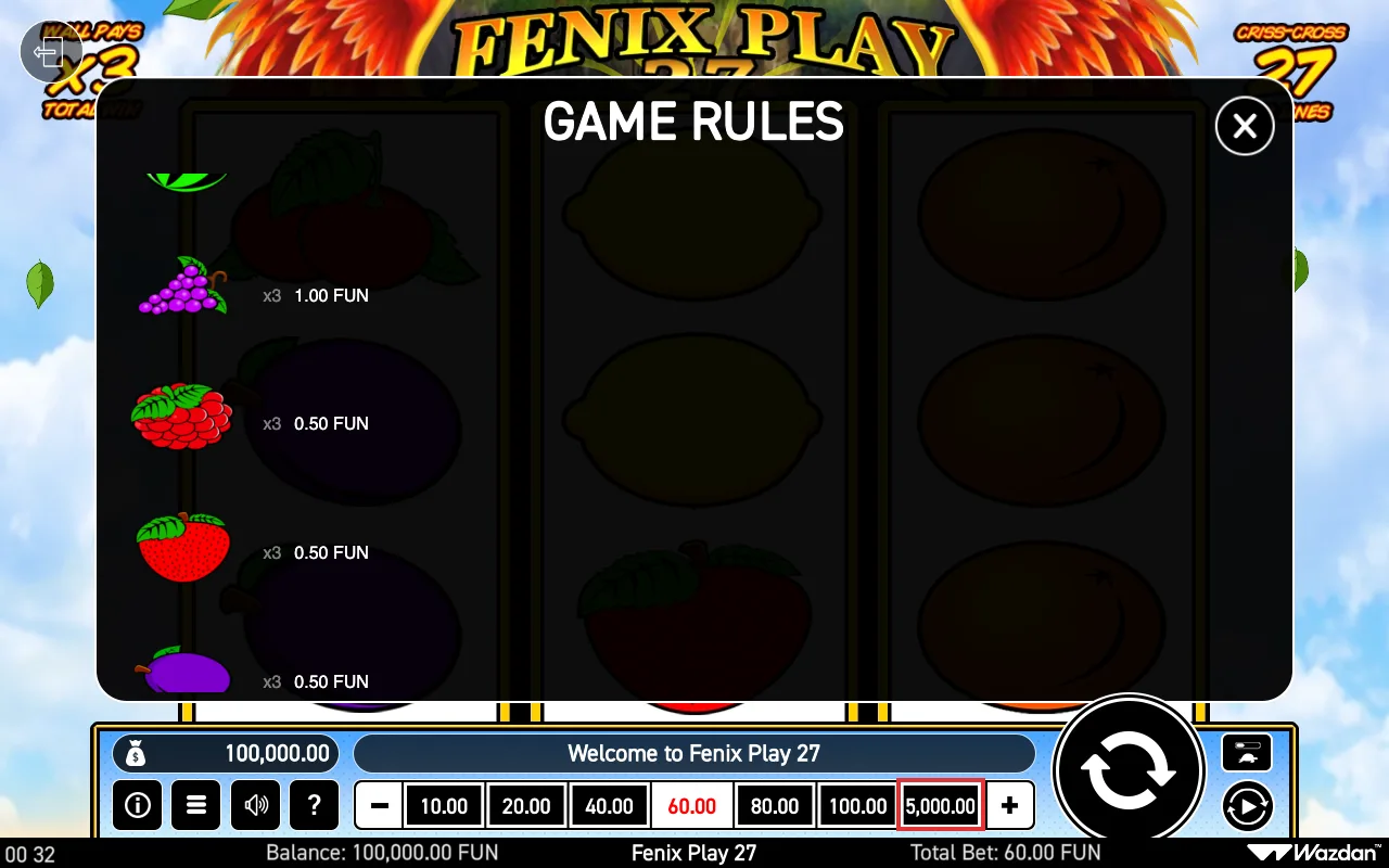 Game rules — Fenix Play 27