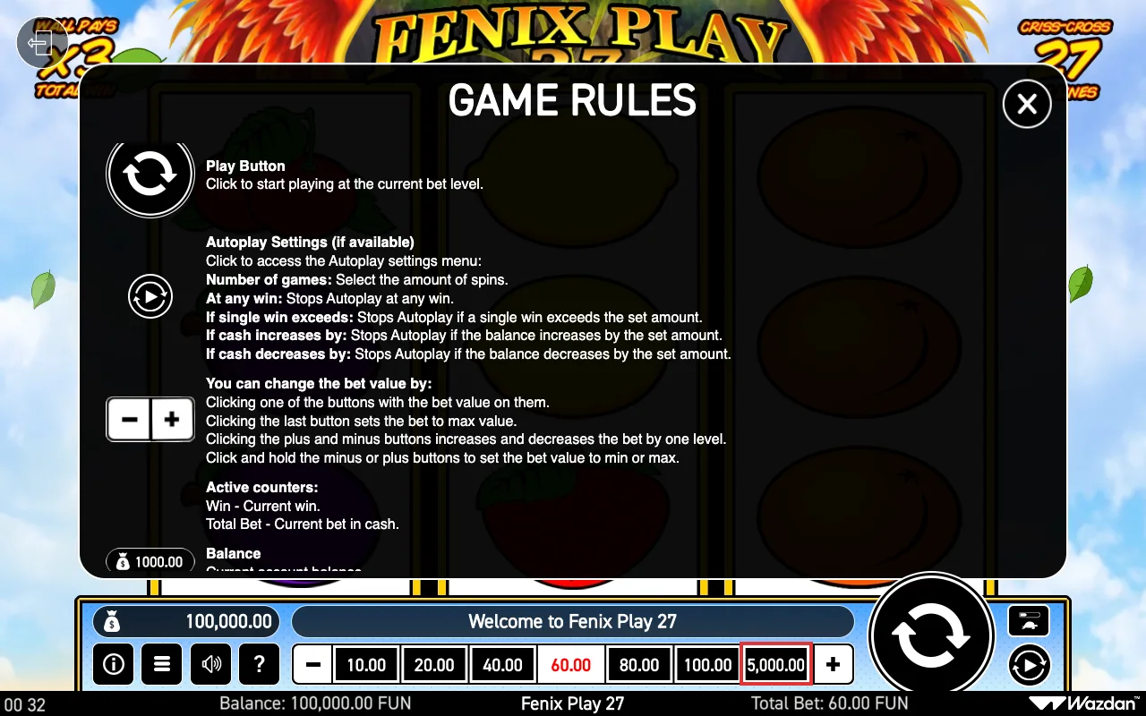 Game rules, page 5 — Fenix Play 27