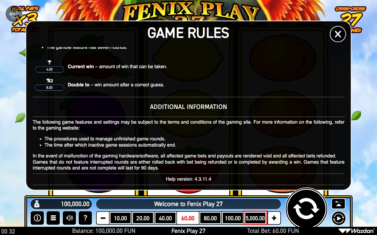 Game rules, page 7 — Fenix Play 27