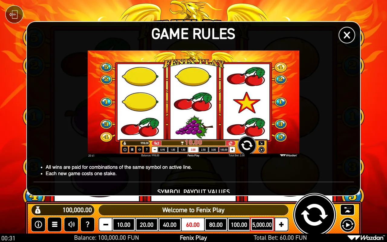 Game rules — Fenix Play