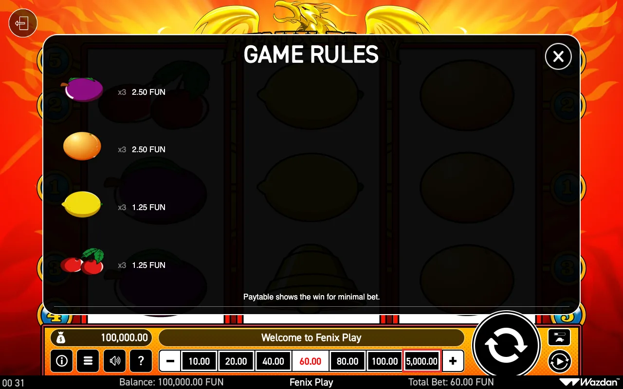 Game rules — Fenix Play
